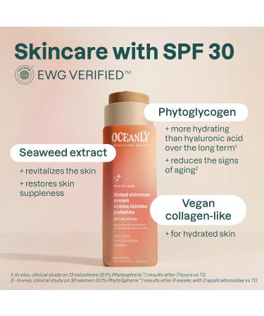 ATTITUDE Oceanly Tinted Shimmer Face Cream Stick SPF 30 - EWG Verified Plastic-Free Broad Spectrum UVA/UVB Protection Universal Tint 1 Oz - Buy Online on GoSupps.com