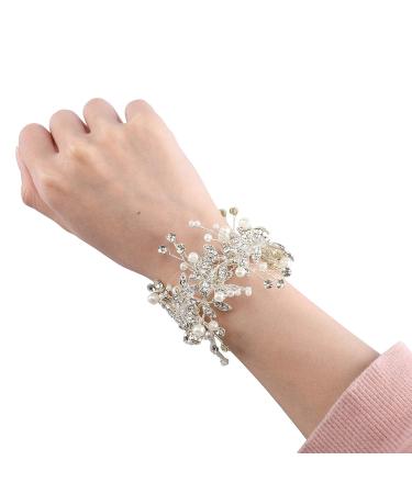 Ayliss Women's Crystal Rhinestone Pearl Wedding Headband & Necklace Set - Handmade Bridal Hair Accessories in Silver - Buy Online on GoSupps.com