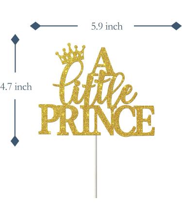 Tenhaisi Gold Glitter A Little Prince Cake Topper Baby Shower Baby Boy First Birthday Little Boss Gender Reveal Party Decorations - Buy Online on GoSupps.com