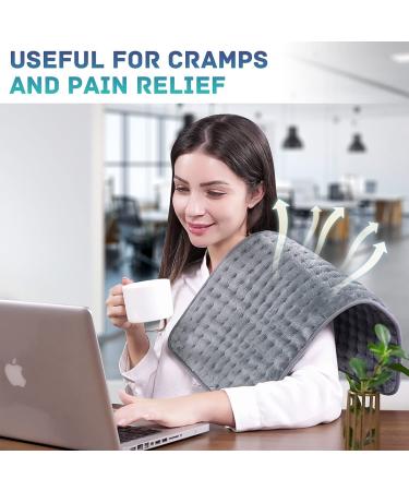 QALTGC Heating Pad - 12x24, 10 Temp & 9 Timer Settings, Soft & Washable for Pain Relief - Gray - Buy Online on GoSupps.com