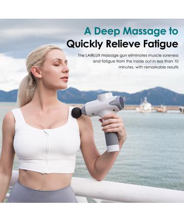 Lairlux EM-03 Pro White Massage Gun | Deep Tissue Massager for Muscle Relief - Buy Online on GoSupps.com