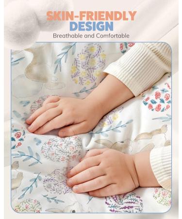 MOXTOYU 100% Cotton Baby Sleeping Bag 2.5 Tog with Detachable Sleeves | Swaddle Blanket for Newborns | Rabbit Design | Purple | 0-6M - Buy Online on GoSupps.com