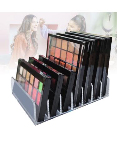 Acrylic Clear Eyeshadow Palette Organizer 7 Sectons Makeup Palette Organizer for Bathroom Countertops Vanities Type a