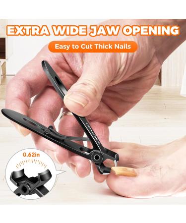 Heavy Duty Nail Clippers for Thick Nails Sharp Anti-Splash Fingernail & Toenail Cutter Set for Men & Seniors Mess-Free Design with Wide Jaw Opening - Buy Online on GoSupps.com