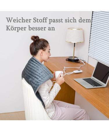 Heating Cushion 50x60cm - Soft Flannel Heat Pad with Auto Shutdown for Back Neck Shoulder & Belly - Dark Gray - Buy Online on GoSupps.com
