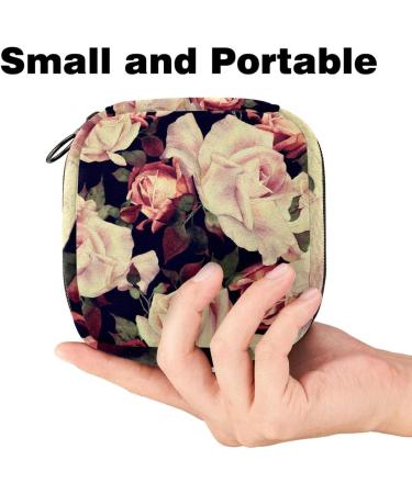 Stylish Menstruation Pad Bag with Zipper Flower Pattern Women's Napkin & Tampon Organizer for Girls - Buy Online on GoSupps.com