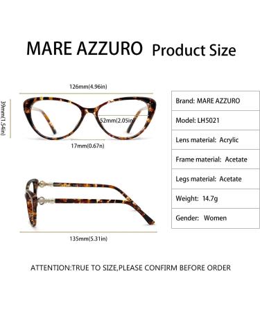 MARE AZZURO Progressive Multifocal Blue Light Blocking Cateye Reading Glasses for Women - Brown 2.50x - Stylish & Eye Protection - Buy Online on GoSupps.com