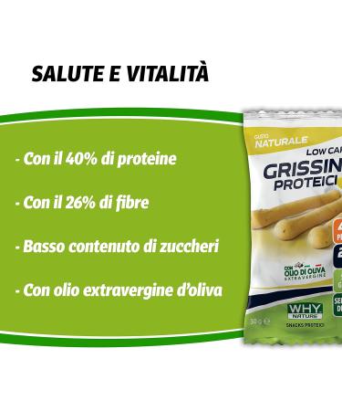  WHY NATURE WHY NATURE LOW CARB PROTEIN GRISSINI - Gluten-free protein snacks - Protein snack - Natural flavor - 30g - Buy Online on GoSupps.com