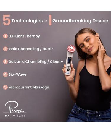 Luma Wand Professional | 5-in-1 Skin Therapy Wand by Pure Daily Care | Bio-Wave Ionic Galvanic LED Light Therapy - Buy Online on GoSupps.com