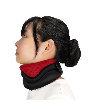 Tinayau Unisex Neck Support Collar - Breathable & Adjustable Cervical Spine Support for Work & Sleep - Red 43x10 cm - Buy Online on GoSupps.com