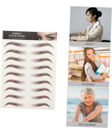 FRCOLOR 27 Sheets Waterproof Eyebrow Stickers 3d Stickers Eyebrow Stencil Stickers Temporary Brow Tattoos 6d - Buy Online on GoSupps.com