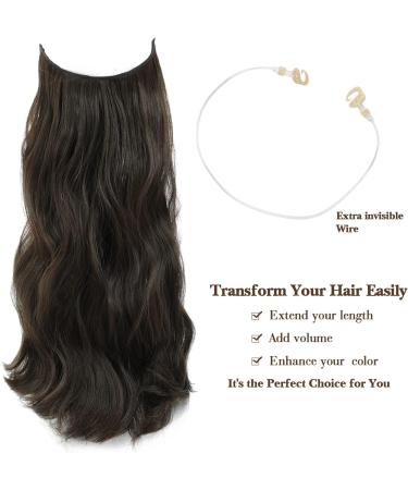 Ms TAj Natural Dark Brown Halo Hair Extensions 20 inch - Adjustable, Invisible Curly Hair Piece for Women - Buy Online on GoSupps.com