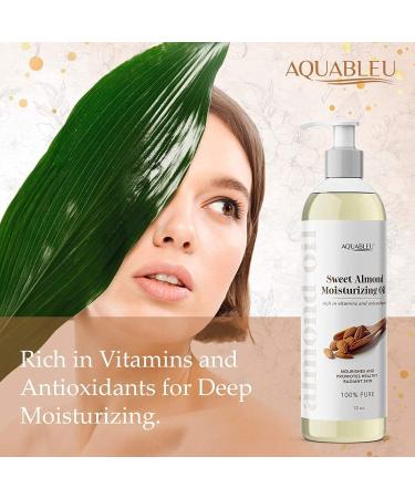 Sweet Almond Moisturizing Oil 12oz - Deeply Moisturizing & Cleansing for Dry, Irritated Skin - All Natural Ingredients - Fast Absorbing for Body & Face - Unscented - Buy Online on GoSupps.com