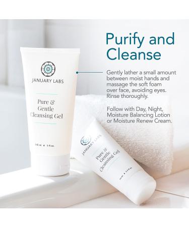 January Labs Pure & Gentle Face Cleanser Gel - 5 oz | For All Skin Types including Dry, Sensitive, and Acne Prone | Skin Care Essential - Buy Online on GoSupps.com
