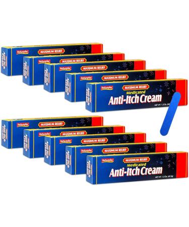 10-Pack (Natureplex) Medicated Anti Itch Cream - Itch Relief 1.5 Oz with Double Sided Nail Filer