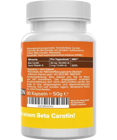 Buy High-Dose Beta Carotene Capsules 50 000 i.e. - Vegan Additive-Free Natural Vitamin A - Quality from Germany - Laboratory Tested - Vitamine le  - Buy Online on GoSupps.com