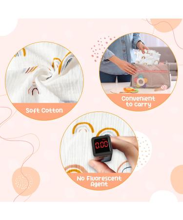 GroBro7 Baby Nursing Cover - Adjustable Cotton Poncho for Breastfeeding Breathable Outdoor Essential in Rainbow White - Buy Online on GoSupps.com