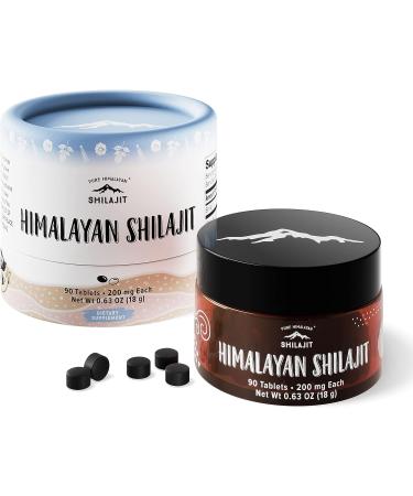 Pure Himalayan Shilajit Tablets 90ct - 200mg Each - Plant-Derived Fulvic Acid & Trace Minerals - Ayurvedic Superfood - Buy Online on GoSupps.com