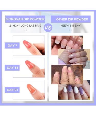 Morovan 30Pcs Dip Powder Nail Kit - 22 Colors Starter Set with Base, Top Coat, Activator, glitter - Yellow Purple French Dip Nails Colorful Powder Kit - Buy Online on GoSupps.com