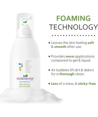 Soapopular Alcohol Free Foam Hand Sanitizer 0.15% Benzalkonium Chloride Hypoallergenic Fragrance Free Safer for Kids 550mL (Pack of 3) - Buy Online on GoSupps.com