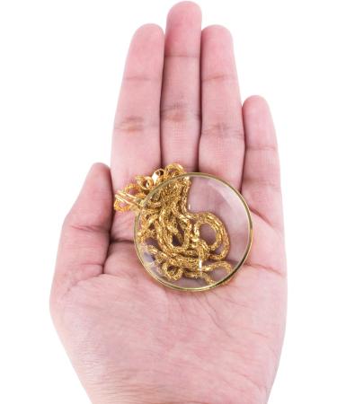 Gold Chain Necklace with 1-3/4 Inch Optical Magnifier Lens - Ideal for Reading Fine Print and Increasing Vision - Library Reading Jewelry - Buy Online on GoSupps.com