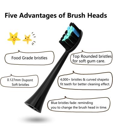 Seago S2 Electric Toothbrush - 10 Brush Heads 5 Modes Timer & Holder for Adults & Kids - Rechargeable Sound Toothbrush (Black) - Buy Online on GoSupps.com