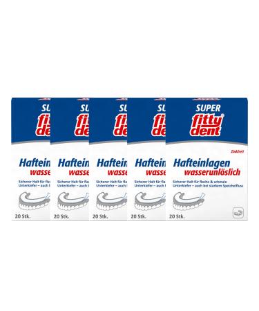 5x fittydent super adhesive inserts comfort 20 pieces zinc-free fitty dent neutral - Buy Online on GoSupps.com