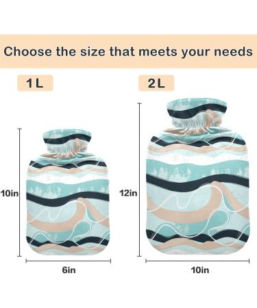 Naanle Striped Hot Water Bottle 2L with Cover | Large Bed & Feet Warmer | Pain Relief & Heat Therapy | Transparent Bag - Buy Online on GoSupps.com