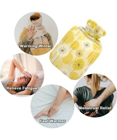 NAANLE 2L Hot Water Bottle with Abstract Flower Dandelion Cover - Ideal for Menstrual Cramps Pain Relief & Heat Therapy | Large Transparent Design - Buy Online on GoSupps.com