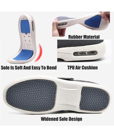 Diabetic Shoes for Men Extra Wide Width | Edema & Swollen Feet Orthoshoes | Lightweight Breathable Walking Shoe with Adjustable Velcro | Blue - Size W9.5/M8.5 - Buy Online on GoSupps.com