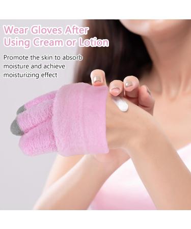 Touchscreen Gloves for Eczema and Dry Hands Overnight- Moisturizing Gloves with Gel Lining Hydrating Cracked Hand Treatment Fuzzy Gloves Touchscreen Fingers Spa Lotion Glove for Women (Pink) - Buy Online on GoSupps.com