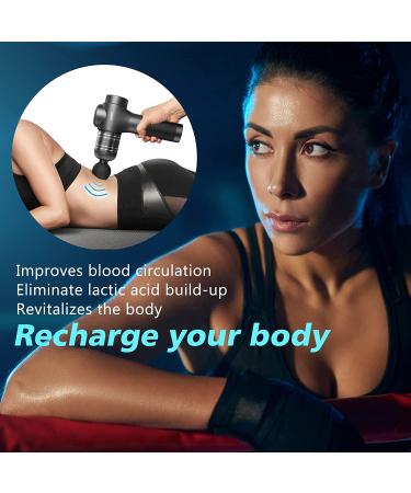 Deep Tissue Percussion Massage Gun for Athletes - Grey - Buy Online on GoSupps.com
