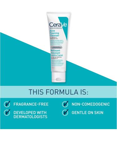 CeraVe 4% Benzoyl Peroxide ACNE Treatment Foaming Cleanser Face & Body Wash with Hyaluronic Acid and Niacinamide. Helps Clear Acne Pimples and prevent breakouts. Gentle Gel Fragrance-Free 150ML ACNE FOAMING CLEANSER 150ml - Buy Online on GoSupps.com