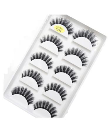 UAMOU 10/50/100 Boxes 5 Pairs Natural False Eyelashes Fake Lashes Makeup 3d Mink Extension Eyelash Mink Eyelashes Faux Cils Maquiagem Cheerfully (Color : G600 5Pairs Size : 100 Boxes 500Pairs)