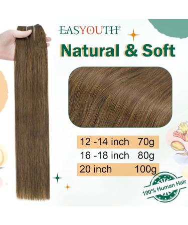 Easyouth Brown Wire Hair Extensions | 14 Inch Medium Brown Human Hair Fish Line Extensions | 70g 1-Wire #4 - Buy Online on GoSupps.com