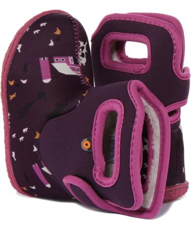 BOGS Baby Wellington Boots Plum Flower Stripe 71565 | UK 6.5 Child Size | Farm Purple Multi - Buy Online on GoSupps.com
