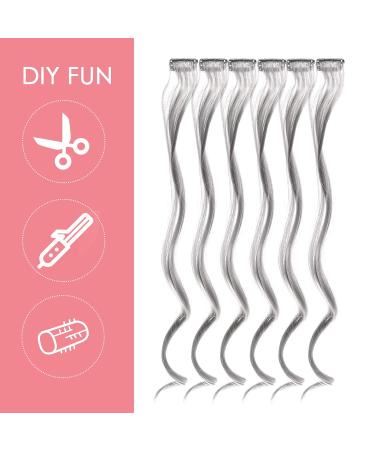 12 PCS DIY Curly Hair Extensions Clip In Highlights - Gray - Perfect for Women & Girls - Buy Online on GoSupps.com