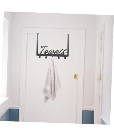 1pc Hook up Over Door Towel Hook Cabinet Door Hanger Iron Wall Hook Wrought Iron Heavy Black Iron Frame - Buy Online on GoSupps.com