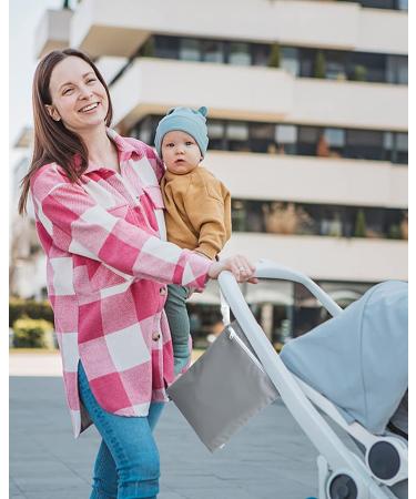 Yakuss Wet Dry Bag for Baby Cloth Diapers Waterproof, Reusable, Two Zippered Pockets, Stroller Strap Travel, Beach, Pool, Gym Bag Grey - Buy Online on GoSupps.com