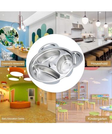Divided Stainless Steel Children's Plates | 3-Part Baby & Toddler Plates - 22x19cm - Buy Online on GoSupps.com