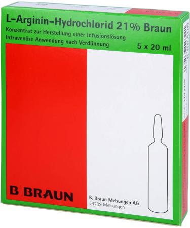 L-Arginine Hydrochloride 21% - 5x20ml Concentrate for Infusion | Buy Quality Supplements Online - International Shipping - Buy Online on GoSupps.com