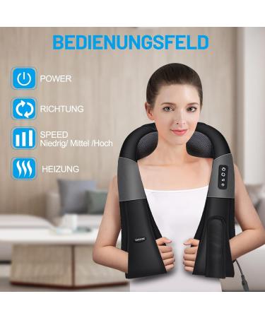 Takrink Shiatsu Neck & Back Massage Device - 16 Massage Balls Adjustable 3 Speeds & 1.8m Cord - Relieve Shoulder Pain & Tension - International Shipping Available - Buy Online on GoSupps.com
