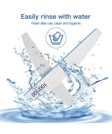 Premium 100/100 Grit Nail File Set - 12 Double-Sided Acrylic Nail Files | Washable & Reusable Professional Quality - Buy Online on GoSupps.com