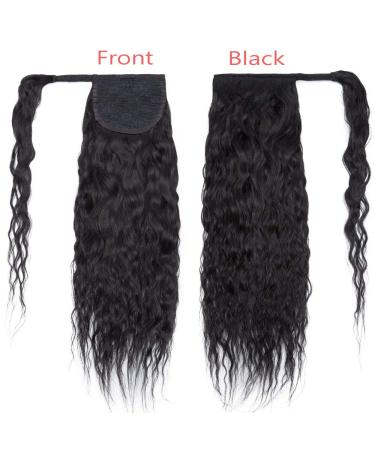 Rich Choices Real Hair Ponytail Extensions - Clip-In Corn Wave Braid Remy Hair 35cm Black #1 - Buy Online on GoSupps.com