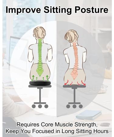 Tumaz Wobble Cushion - Improve Sitting Posture, Stay Focused | Sensory Kids Balance Disc for Core Strength | Extra Thick Wobble Board - Black - Buy Online on GoSupps.com