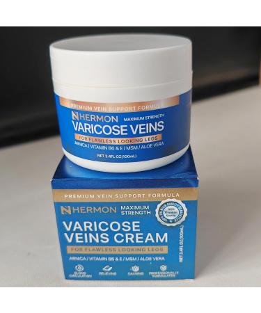 Hermon Varicose and Spider Veins Cream Natural Formula to Improve Circulation Soothe Tired Legs & Reduce Swelling 3.4 Fl Oz (3.4 Fl Oz (Pack of 1)) - Buy Online on GoSupps.com