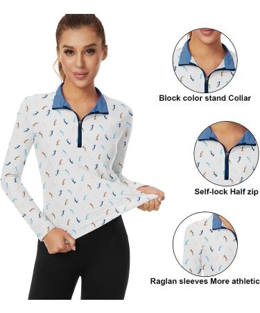Soneven Women's Collared V Neck Long Sleeve Polo Shirt - Moisture Wicking, Slim Fit Golf T Shirt - Buy Online on GoSupps.com