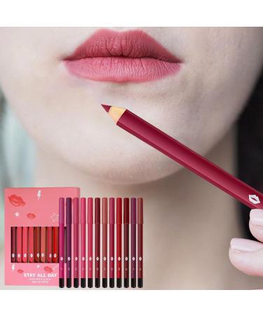  G n rique Lip Pencil Collection - 12 Long-Lasting Matte Colors Smudge-Proof Beauty | Long-Lasting Lip Liner Pencil For Women Girls Teens Wife Friends Family Sister Birthday Christmas Party - Buy Online on GoSupps.com