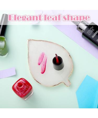 21-Piece Nail Art Tools Kit: Resin Palette, Leaf Shape Mixing Palette, 20 Design Brushes, Golden Edge Holder | Nail Gel Polish Mixing Pallet - White - Buy Online on GoSupps.com