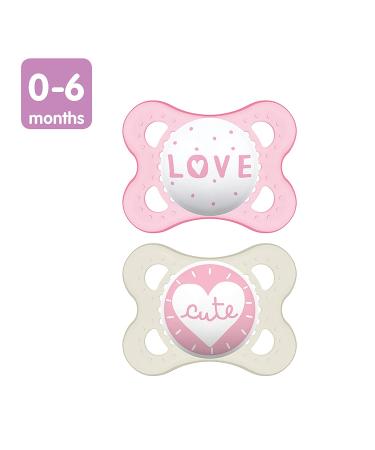 MAM Original Baby Pacifier | Nipple Shape for Healthy Oral Development | Sterilizer Case | Girl Attitude 0-6 (Pack of 2) - Buy Online on GoSupps.com